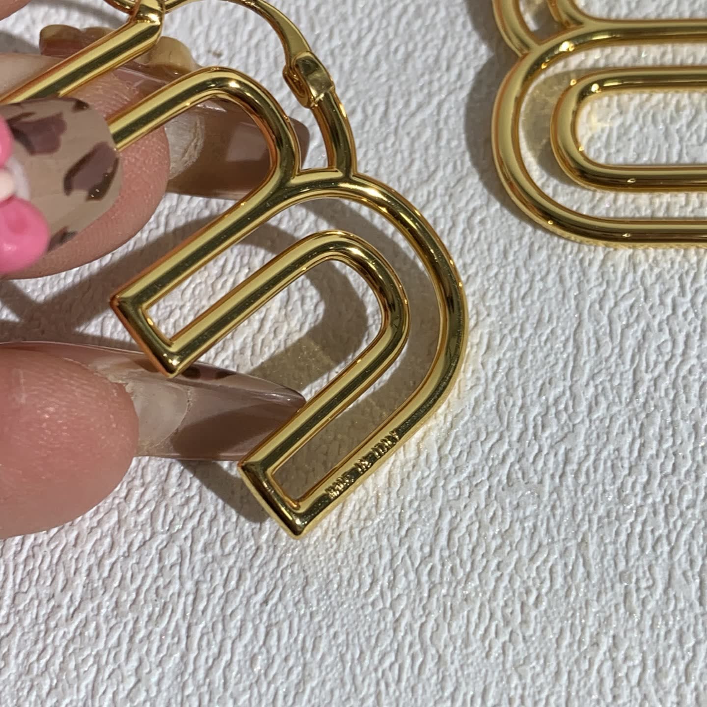 Miu Miu Gold 'U' Shape Earrings